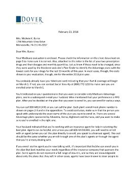 Cover letter and evaluation for Michele Buros