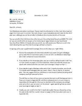 Cover letter and evaluation for John Johnson