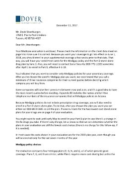 Cover Letter & Evaluation for David Steenburgen