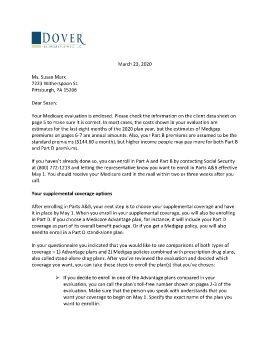 Cover Letter and Evaluation for Susan Marx