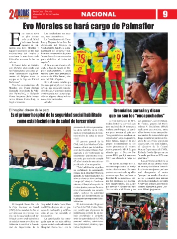 Evo Morales se hará cargo de Palmaflor