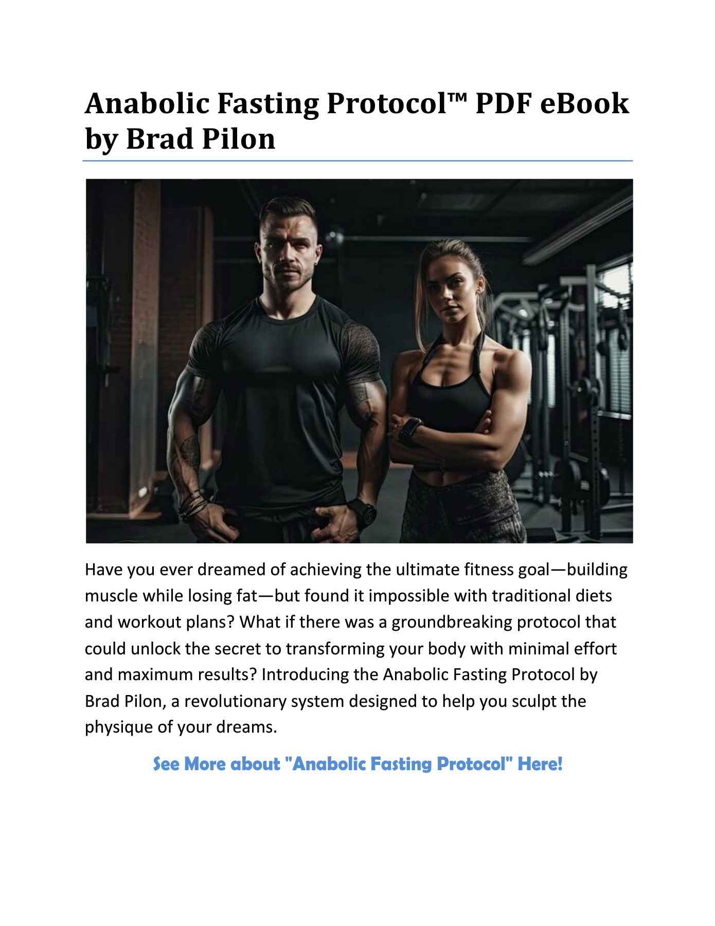 Anabolic Fasting Protocol™ eBook PDF by Brad Pilon