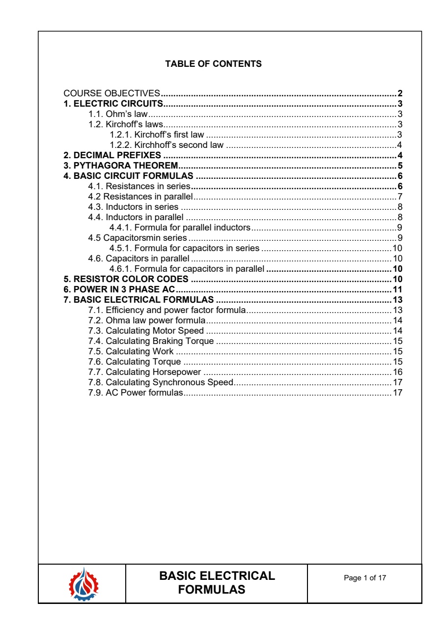 Electrical Formulas Reference Electrical Formulas Pdf Electrical Engineering Formulas