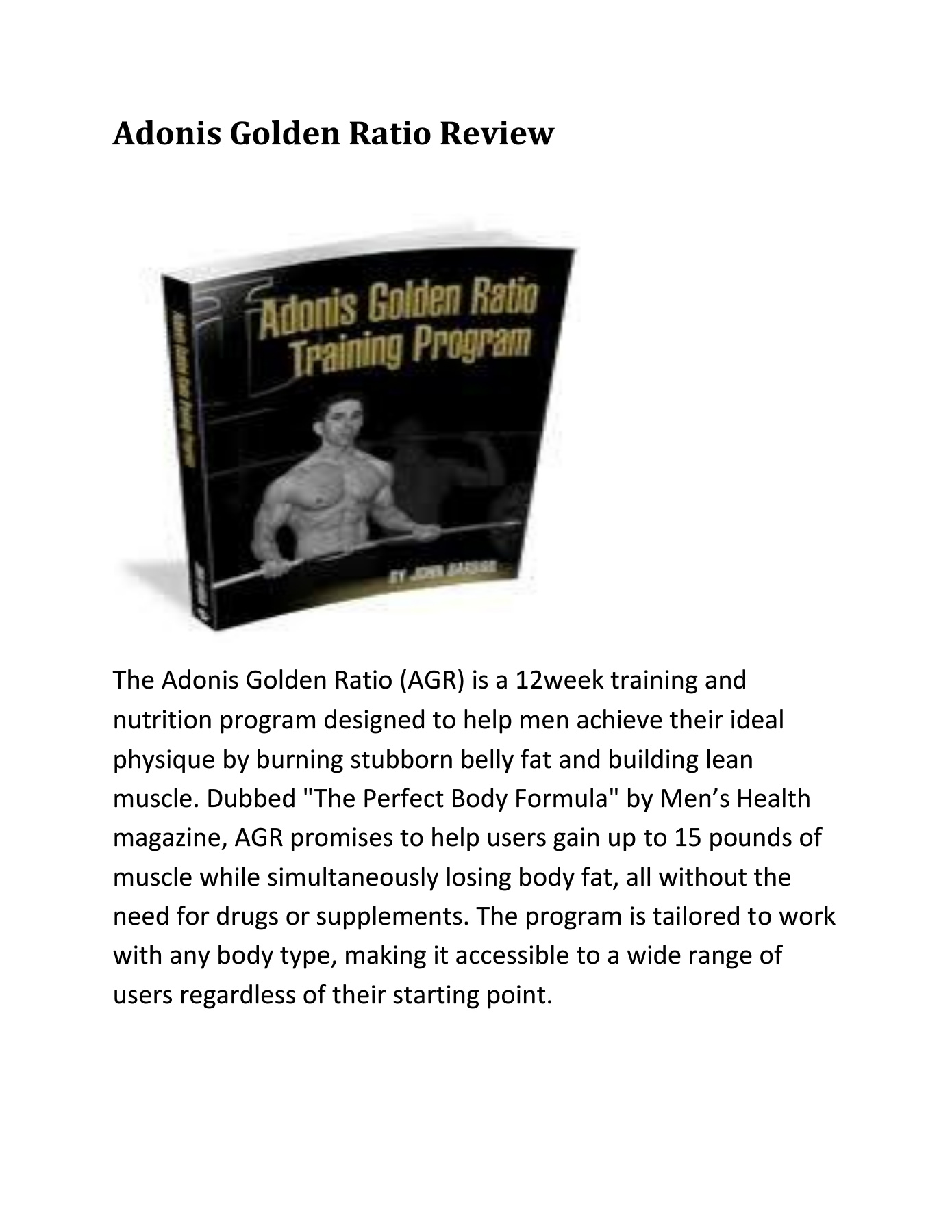 Adonis Golden Ratio™ PDF eBook by John Barban