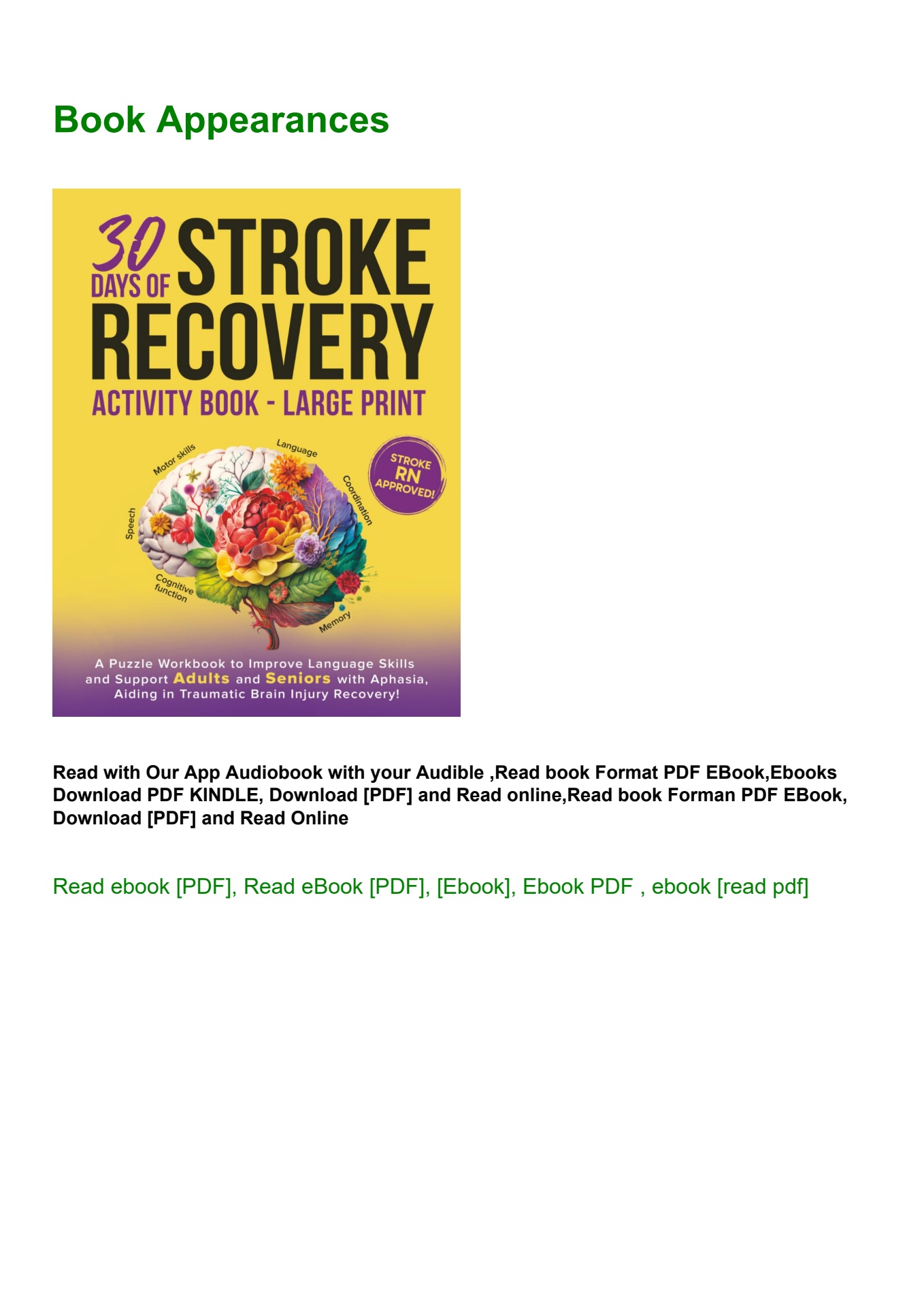 [pdf] 30 days of stroke recovery activity book - large print a puzzle ...