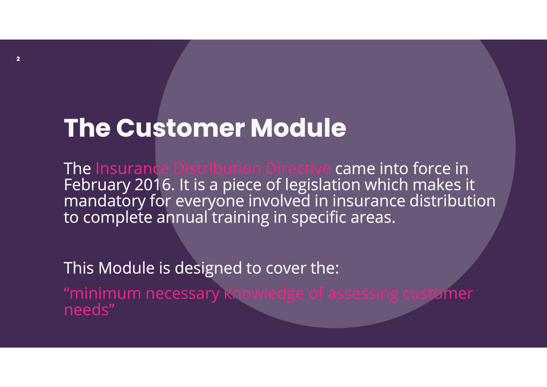 Workout 2 - The Customer Module