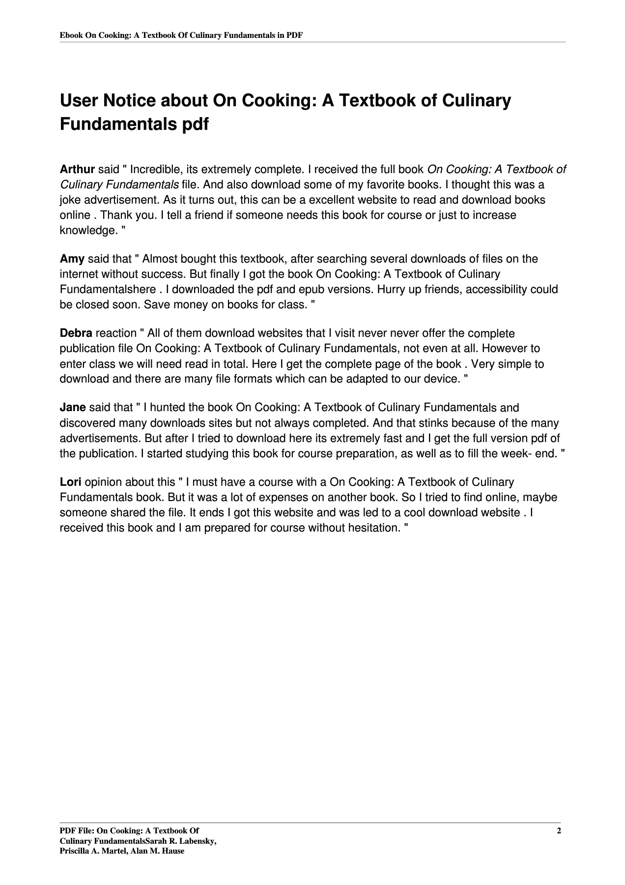 On Cooking: A Textbook of Culinary FundamentalsSarah R. Labensky ...