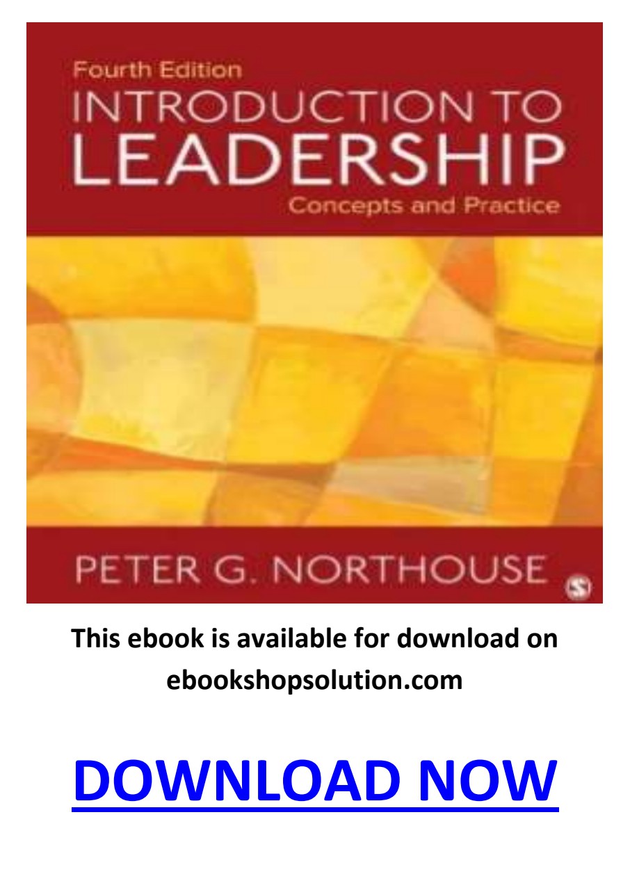 introduction to leadership concepts and practice 4th edition pdf