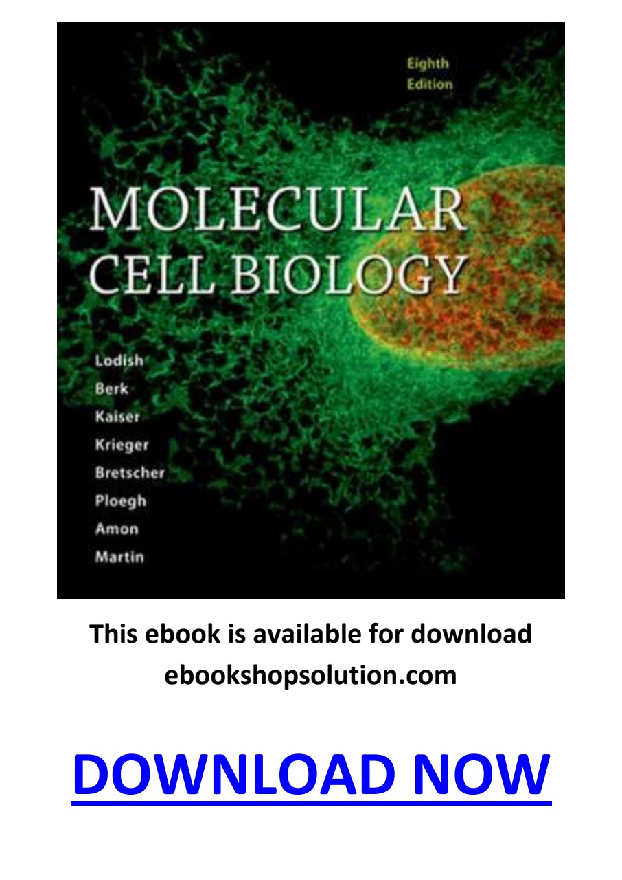 Molecular Cell Biology 8th Edition PDF