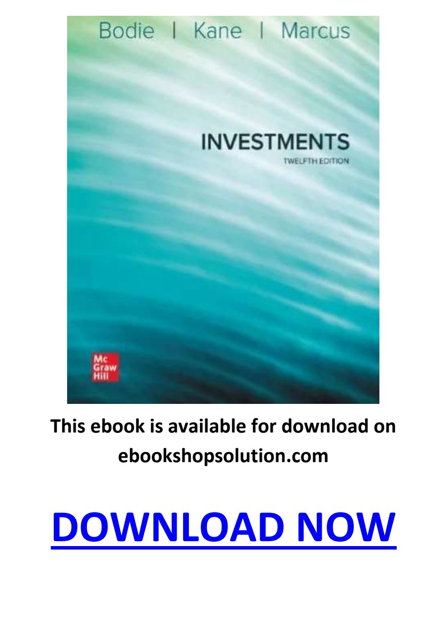 Investments Bodie 12th Edition PDF