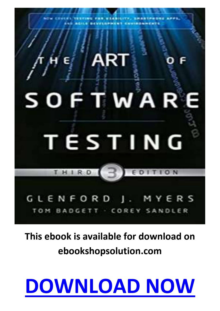 The Art of Software Testing 3rd Edition PDF