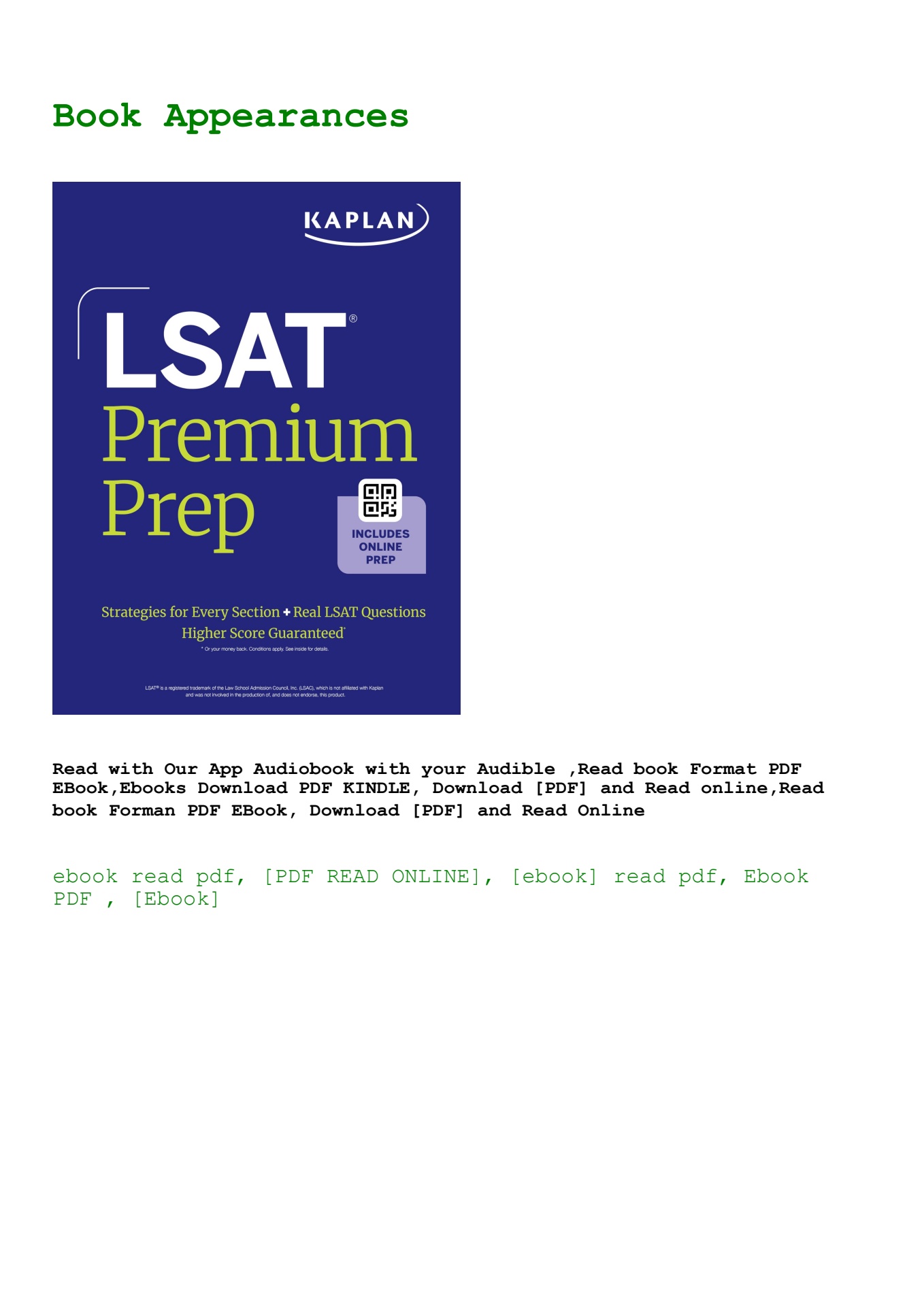 read pdf lsat premium prep (2025) (kaplan test prep) [pdf]