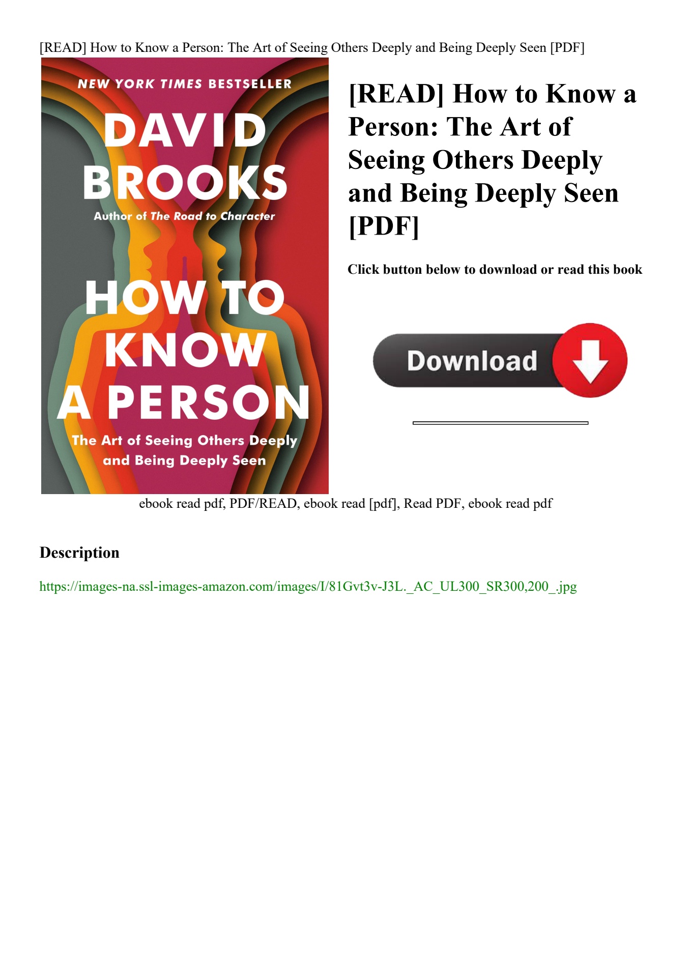 [read] how to know a person the art of seeing others deeply and being ...