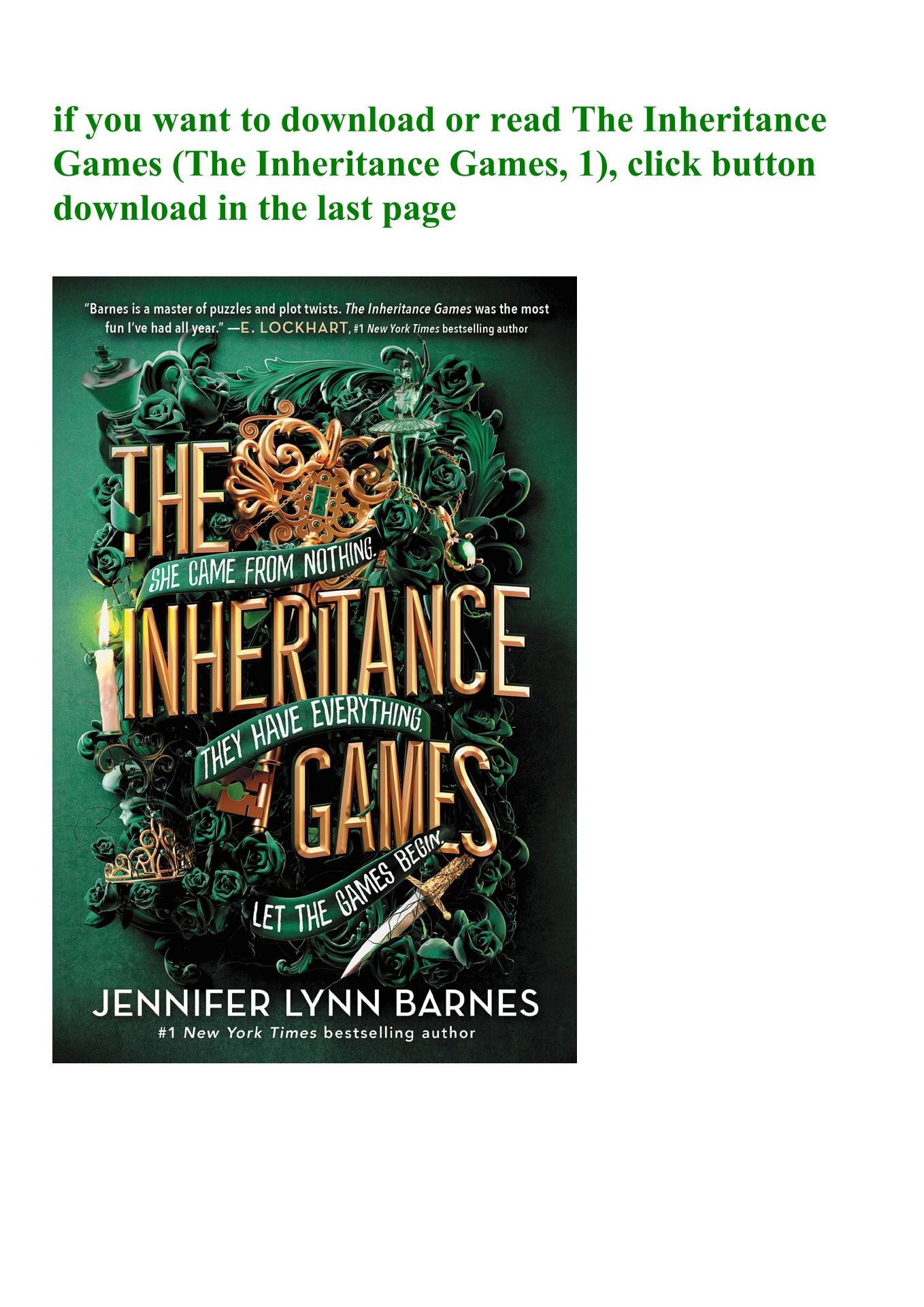 [pdf] the inheritance games (the inheritance games 1) full pdf