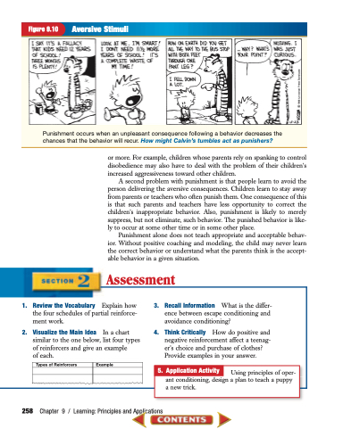 How do positive and negative reinforcement affect a teenager