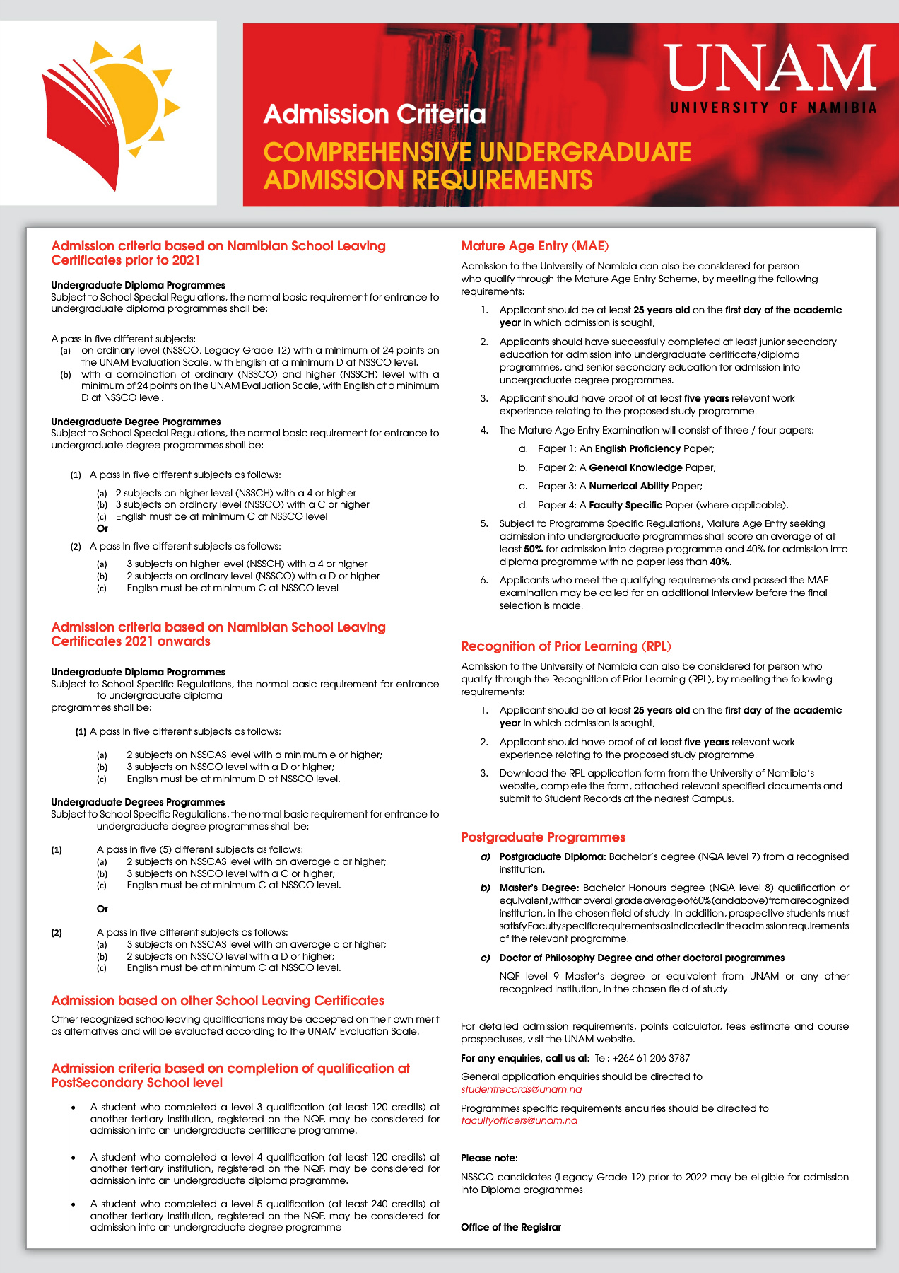 2025 Undergraduate Academic Programmes