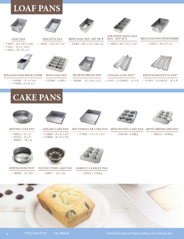 USA PAN Set of 4 Mini Loaf Baking Pans - 1153LF-1