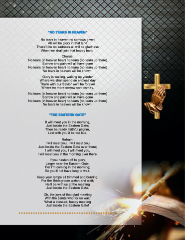 Funeral Hymn: No Tears in Heaven, lyrics, and PDF