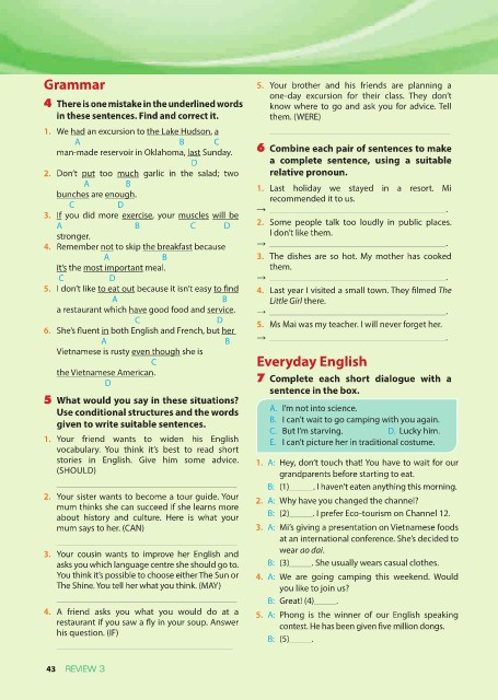 ENGLISH 8 UNIT 7 GRAMMAR CONDITIONAL TYPE 1 2 online exercise for