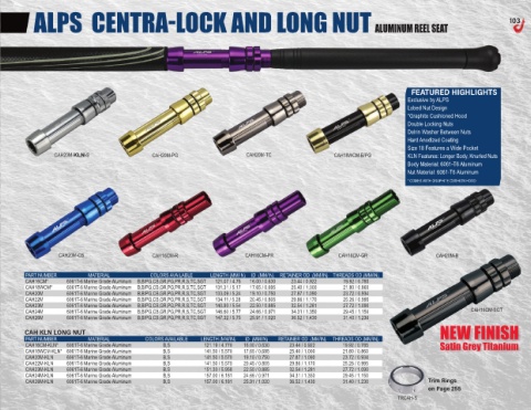 ALPS Centra-Lock Long Nut KLN Aluminum Reel Seat