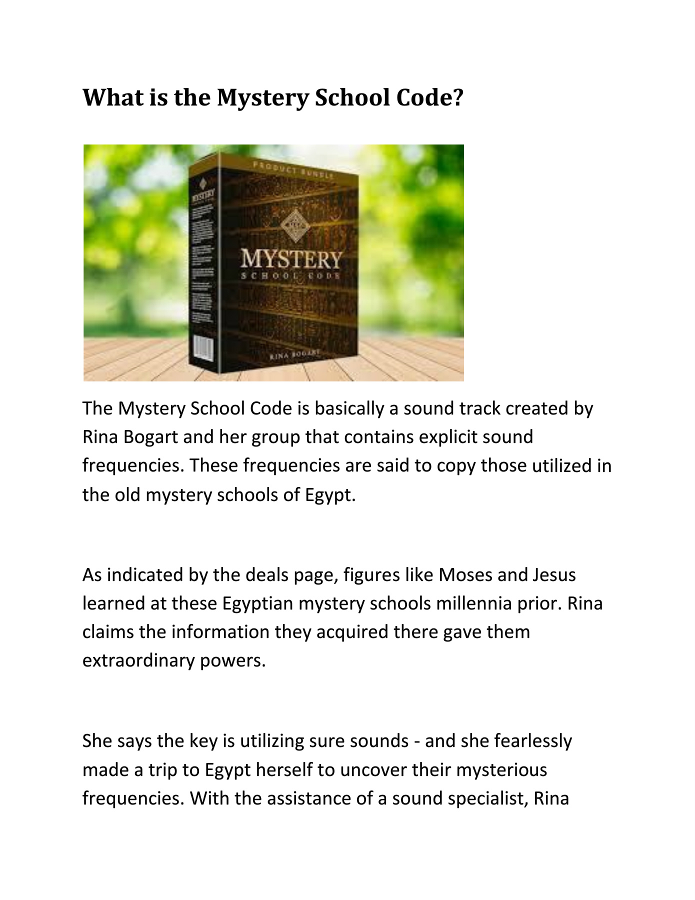 Mystery School Code™ eBook PDF Rina Bogart