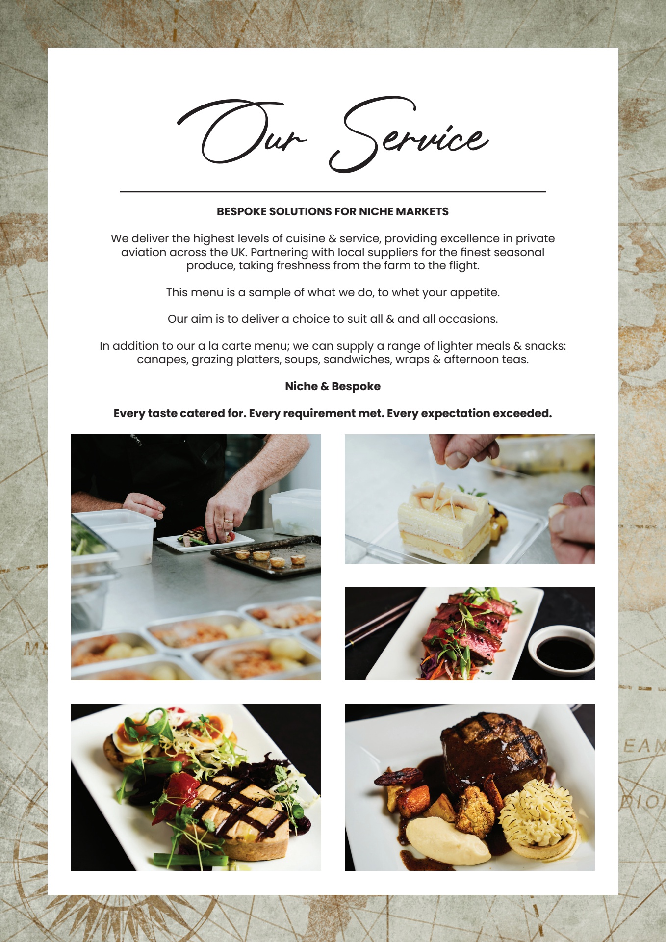 niche & bespoke catering - executive aviation catering... Niche & Bespoke Aviation Catering - Menu 2025 - NEW VERSION