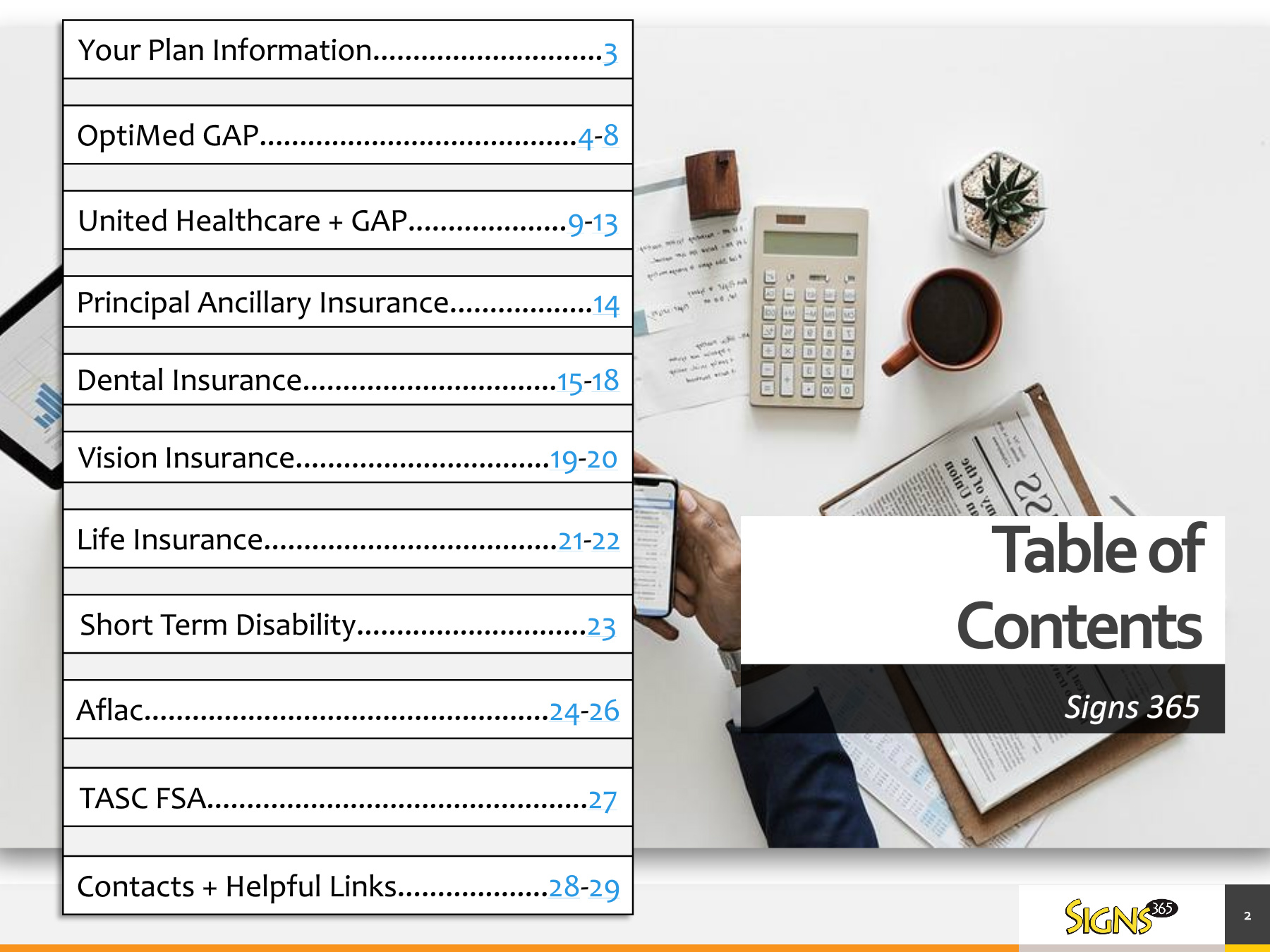 Signs 365 Benefits Booklet