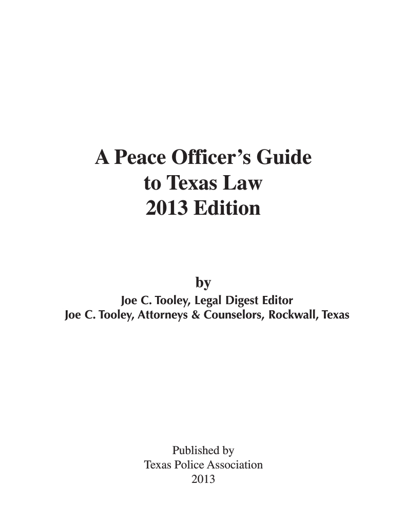 Police Officer's Guide 2013