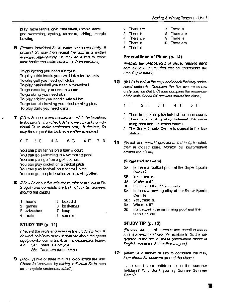 express publishing - reading & writing targets 1 -teachers' book