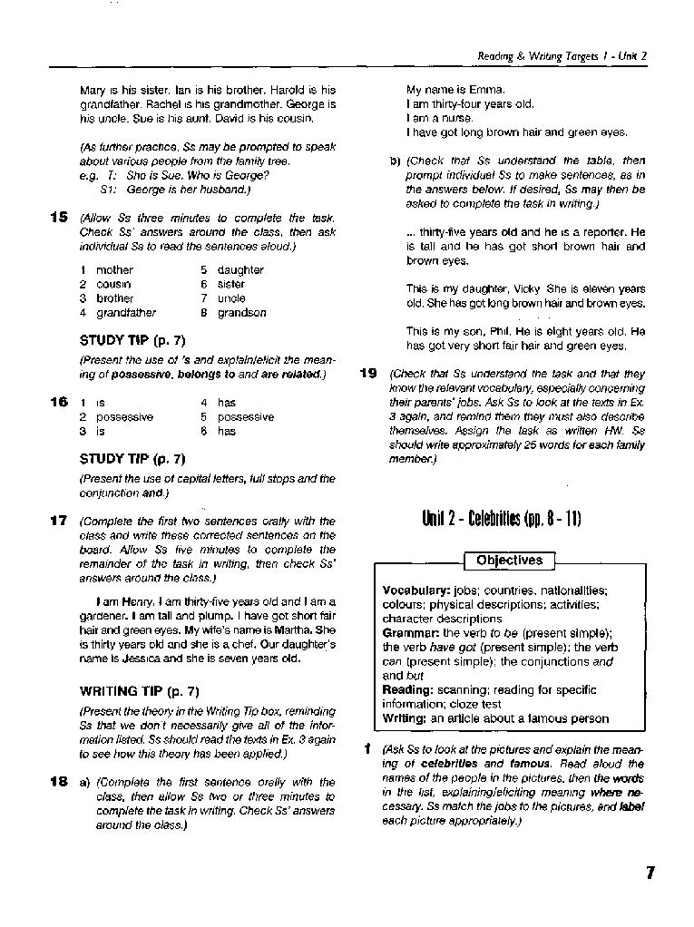 express publishing - reading & writing targets 1 -teachers' book