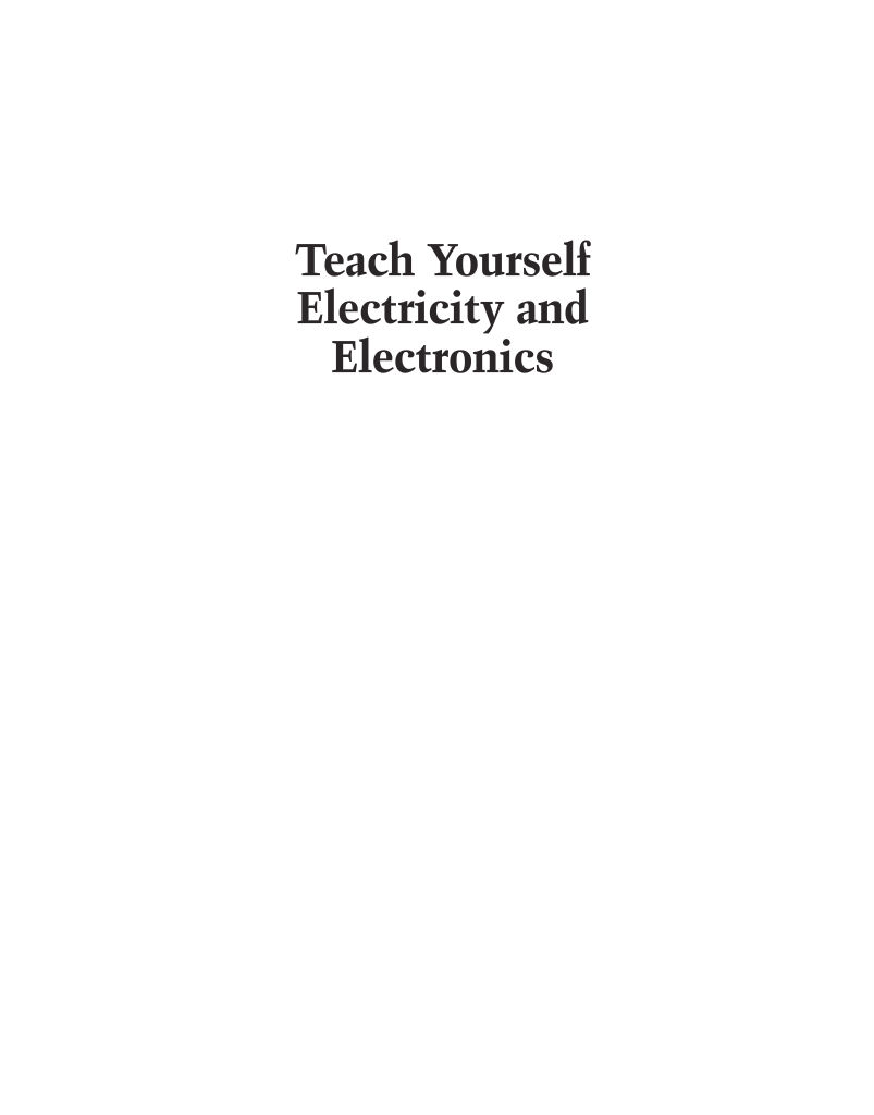 Teach Yourself Electricity & Electronics