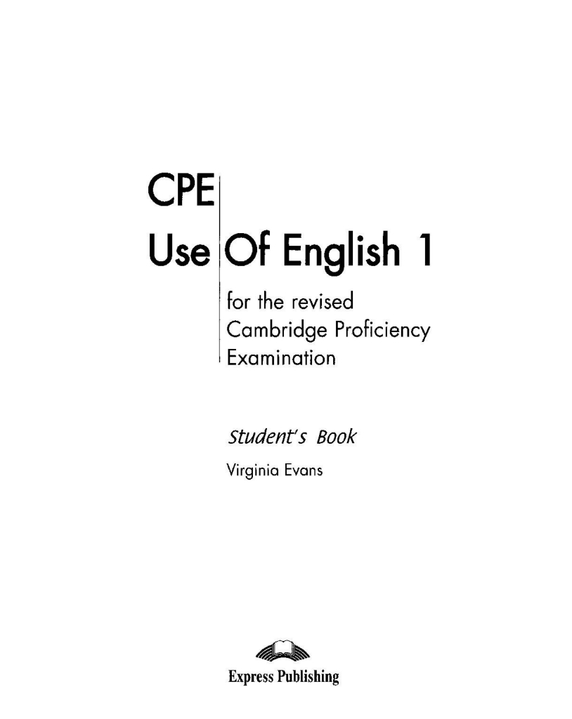 cpe use of english 1 by virginia evans student's book