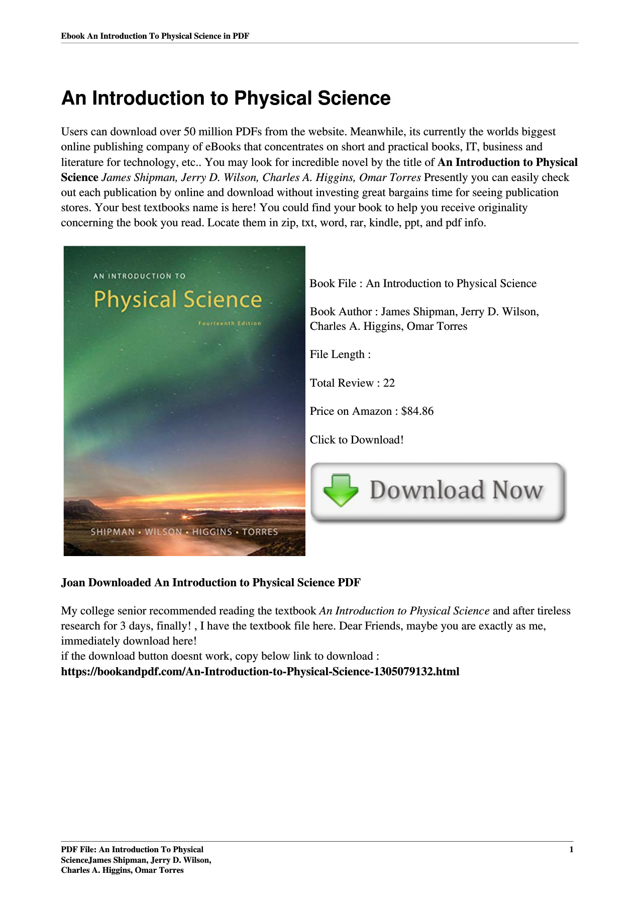 An Introduction to Physical ScienceJames Shipman, Jerry D. Wilson ...
