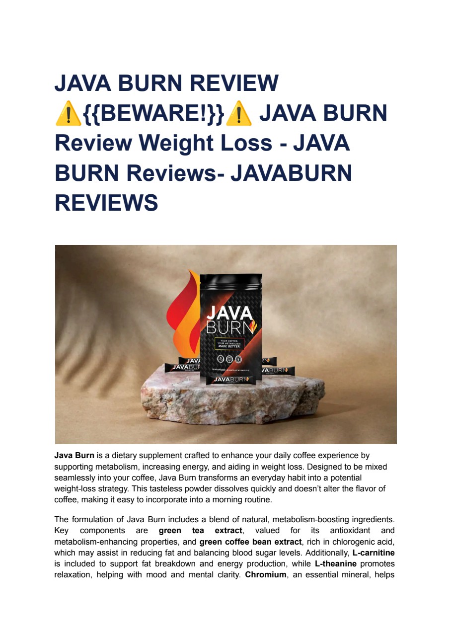 JAVA BURN REVIEW ⚠️{{BEWARE!}}⚠️ JAVA BURN Review Weight Loss - JAVA ...