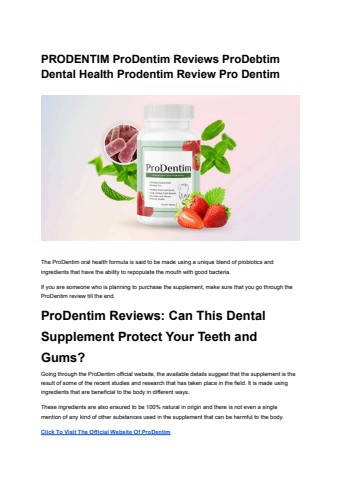 PRODENTIM ProDentim Reviews ProDebtim Dental Health Prodentim Review ...