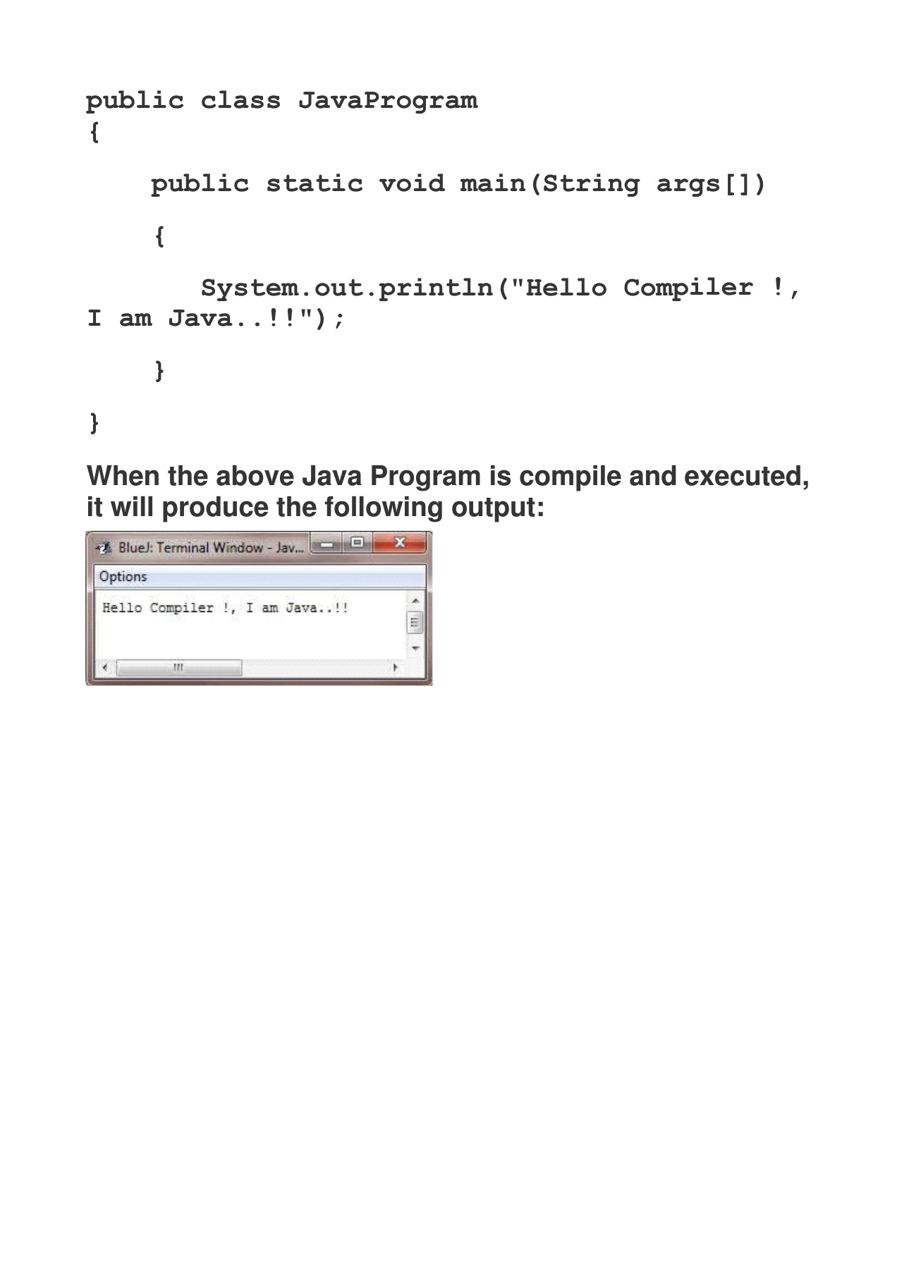Bascic java programs