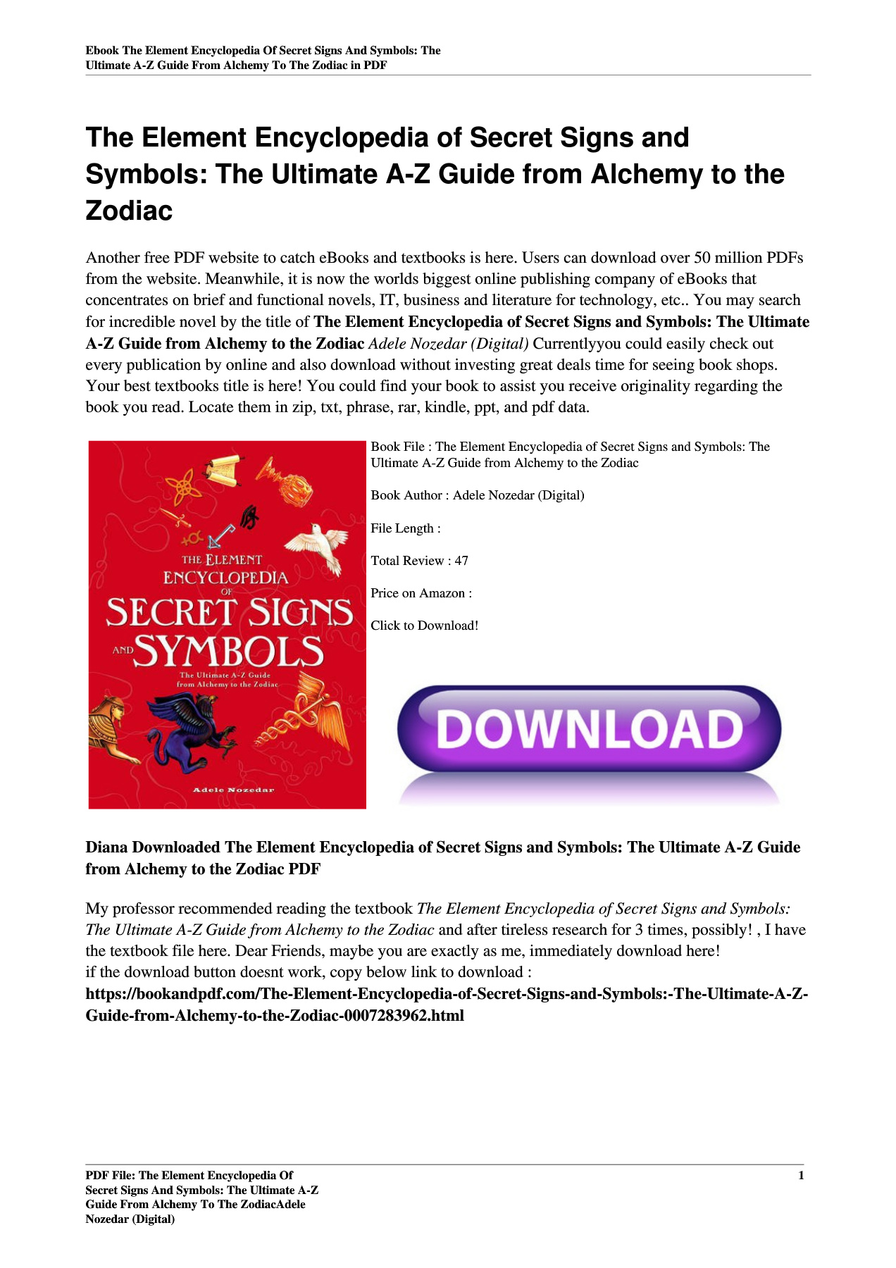 The Element Encyclopedia of Secret Signs and Symbols: The Ultimate A-Z ...
