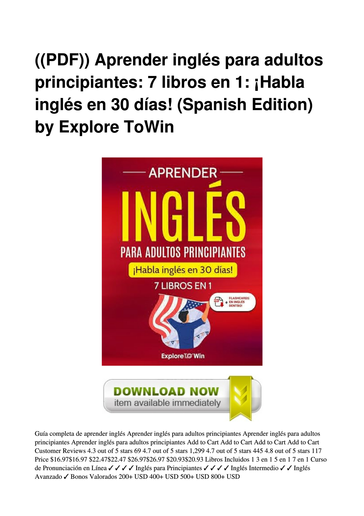 ((PDF)) Aprender inglés para adultos principiantes: 7 libros en 1 ...