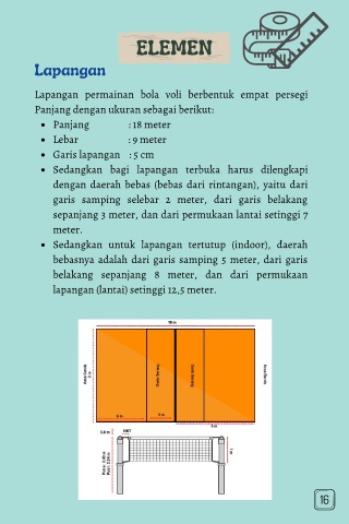 Panjang dan Lebar Lapangan Bola Voli