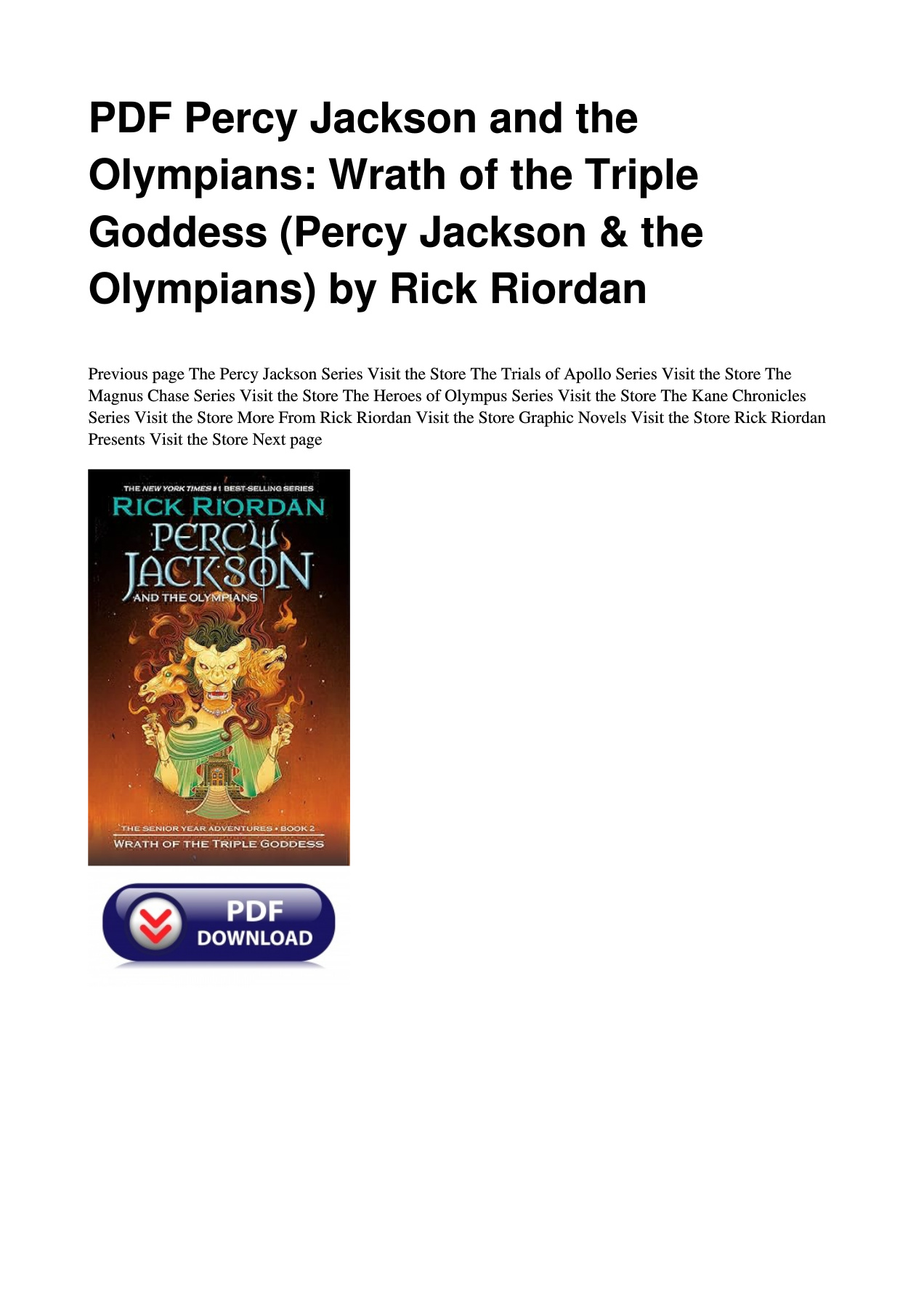 PDF Percy Jackson and the Olympians Wrath of the Triple
