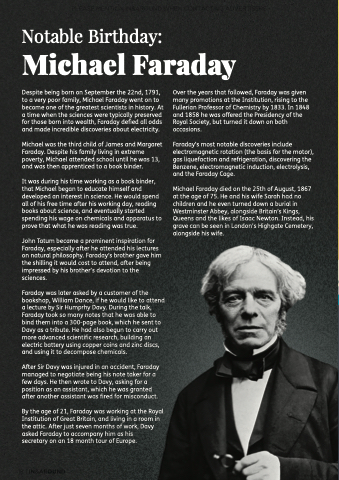 Michael Faraday Birthday