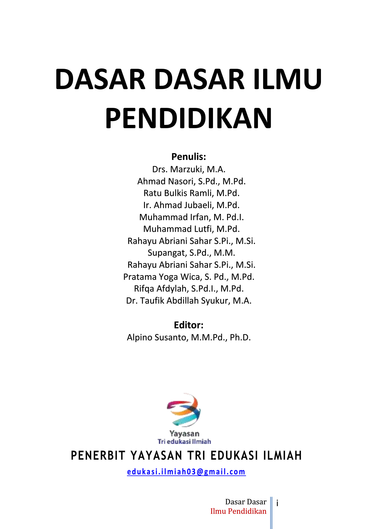 Dasar Dasar Ilmu Pendidikan