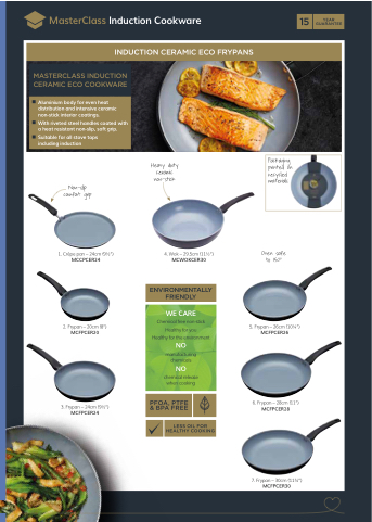 MasterClass Eco Induction Frying Pan with Healthier Ceramic Chemical Free 24 cm 