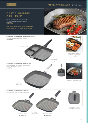 28cm Grill Pan Soft Touch Handle Cast Aluminium Non Stick Griddle Pan Premier Cookware Folding Grill Pan Induction Suitable 