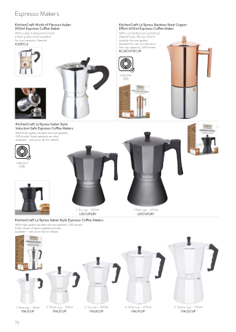 KitchenCraft LeXpress 1-Cup Stove Top Espresso Maker 60 ml 